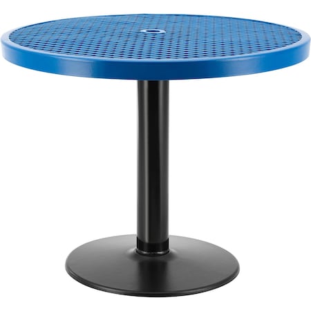 Global Industrial 36in Round Outdoor Table, 29inH, Blue 278001BL